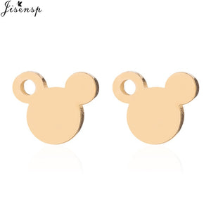 Jisensp Stainless Steel Cute Mickey Pendant Bracelet Charm Jewelry for Women Cartoon Minnie Bracelets Bangles Kid pulseras mujer