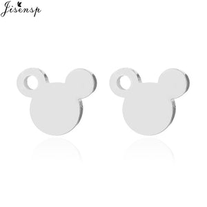 Jisensp Stainless Steel Cute Mickey Pendant Bracelet Charm Jewelry for Women Cartoon Minnie Bracelets Bangles Kid pulseras mujer