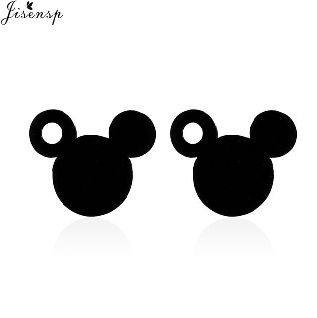 Jisensp Stainless Steel Cute Mickey Pendant Bracelet Charm Jewelry for Women Cartoon Minnie Bracelets Bangles Kid pulseras mujer