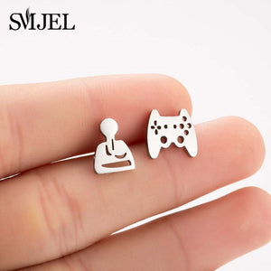 SMJEL Bohemia Mickey Earrings Women Kids Fashion Stainless Steel Leaf Pineapple Flower Stud Earings Tree Jewelry pendientes