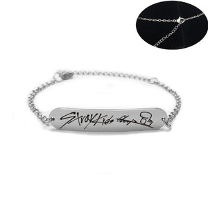 Stainless Steel Bracelet Stray Kids Member Signature Letter Silver Chain Bracelets For Women Men Jewelry Accessories