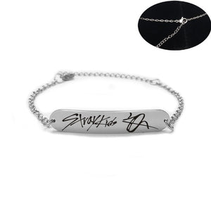 Stainless Steel Bracelet Stray Kids Member Signature Letter Silver Chain Bracelets For Women Men Jewelry Accessories