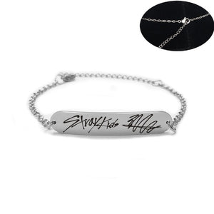 Stainless Steel Bracelet Stray Kids Member Signature Letter Silver Chain Bracelets For Women Men Jewelry Accessories