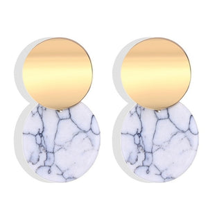 2019 new Korean version of the earrings female models round heart pendant earrings fashion big gold geometric jewelry wholesale