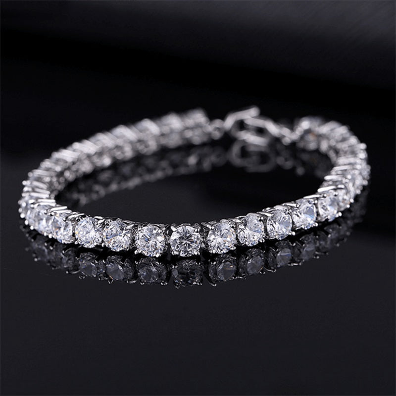 Luxury 4mm Cubic Zirconia Tennis Bracelets Iced Out Chain Crystal Wedding Bracelet For Women Men Gold Silver Bracelet Jewelry